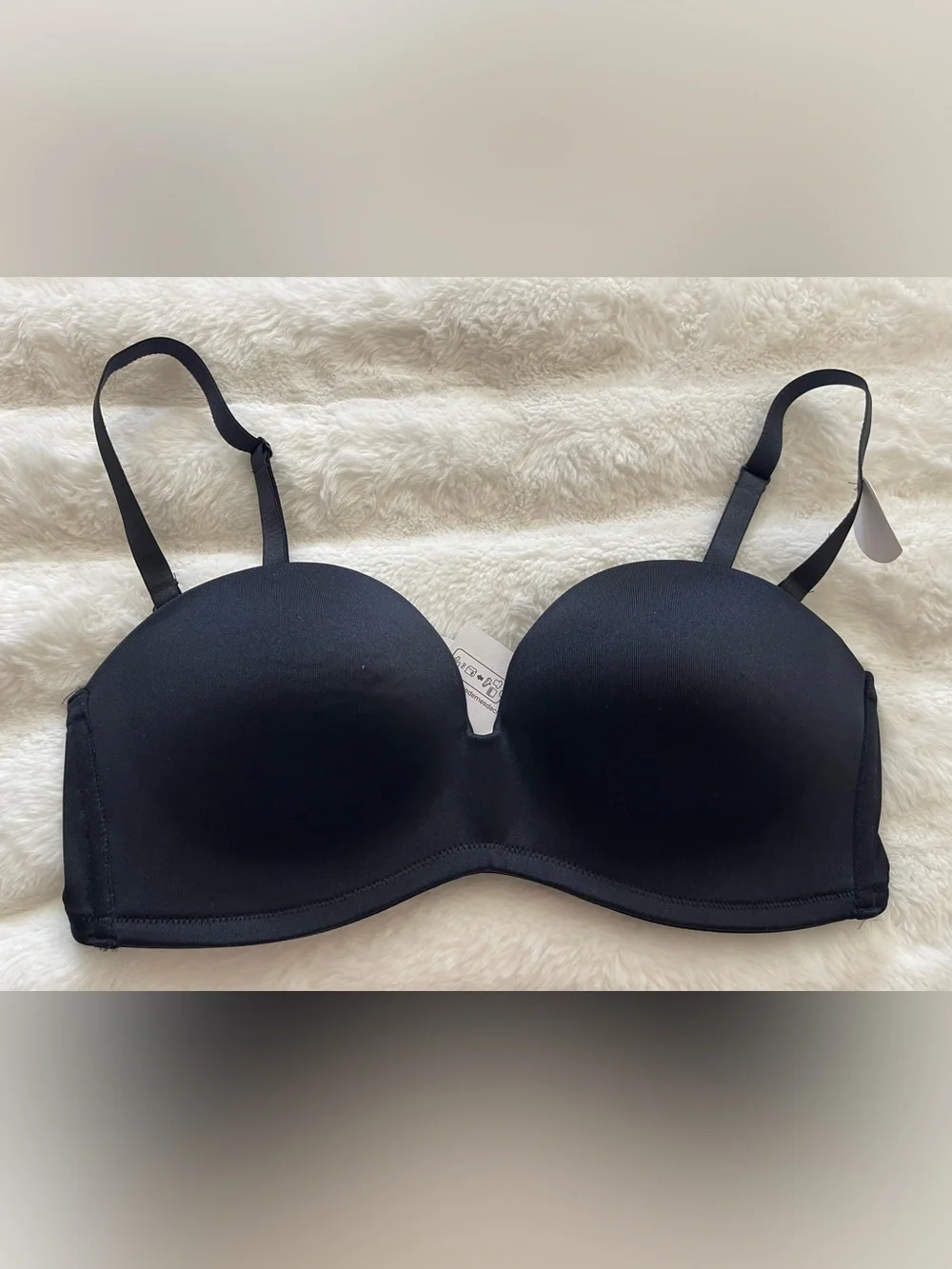 Dorina Patricia recycled micro strapless balcony bra in black Size 34D
